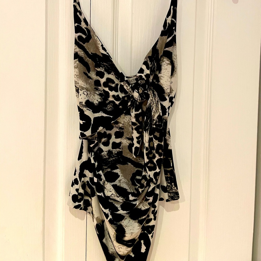 Animal Print Cut Out Body Suit